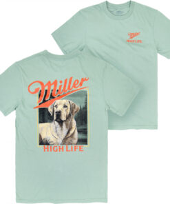 Miller High Life Labrador Front and Back Print T-Shirt