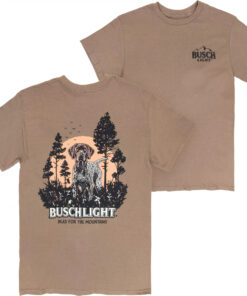 Busch Light Mountain Labrador Brown Front and Back Print T-Shirt