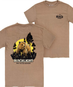 Busch Light Wildlife Bear Front and Back Print T-Shirt