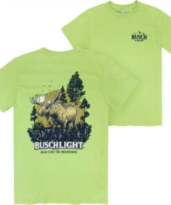 Busch Light Wildlife Moose Front and Back Print T-Shirt