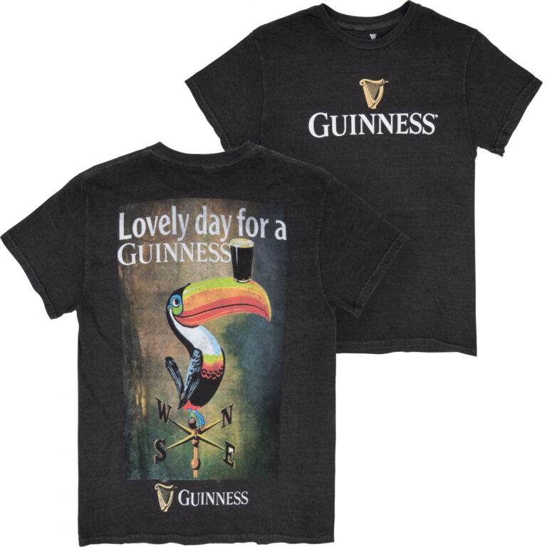 Guinness Gilroy Toucan Directions Front and Back Print Mineral Wash Premium T-Shirt