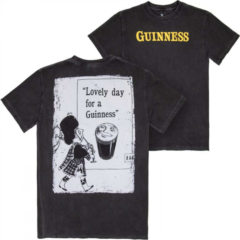 Guinness Lovely Day GIlroy Front and Back Premium Mineral Wash T-Shirt