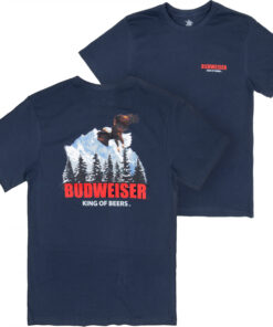 Budweiser Bald Eagle Soaring Front and Back Print T-Shirt