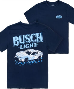 Busch Light Racing Car Front and Back Print T-Shirt