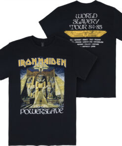 Iron Maiden Powerslave World Slavery Tour Front and Back Print T-Shirt