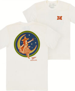 Miller High Life Girl in The Moon Front and Back Print Cream T-Shirt
