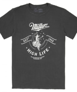 Miller High Life Girl in The Moon 1903 Logo Grey Colorway T-Shirt