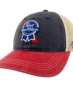 Pabst Blue Ribbon Logo 3 Tone Adjustable Trucker Hat