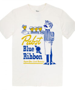 Pabst Blue Ribbon Support Your Local Bartender White Colorway T-Shirt