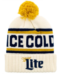 Miller Lite Ice Cold Cuffed Pom Beanie