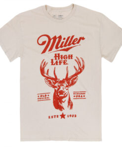 Miller High Life Vintage Deer Logo Beige Colorway T-Shirt