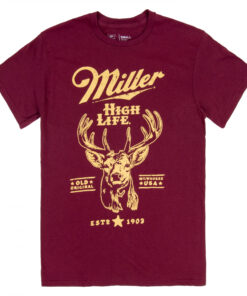 Miller High Life Vintage Deer Logo Red Colorway T-Shirt