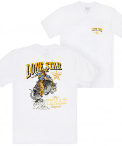 Lone Star Beer Blazing Saddles White Front and Back Print T-Shirt