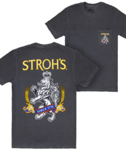 Stroh's Since 1775 Black Front and Back Print T-Shirt