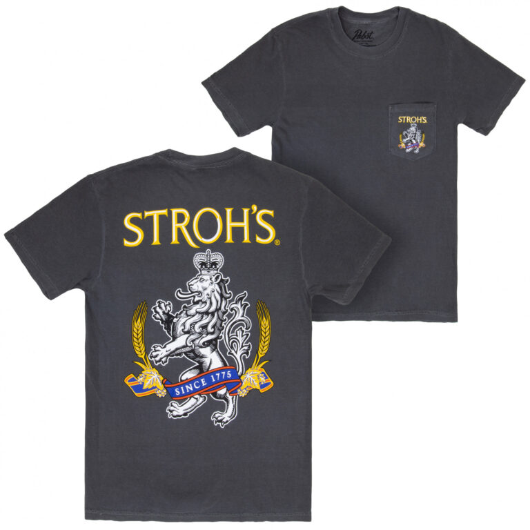 Stroh’s Since 1775 Black Front and Back Print T-Shirt