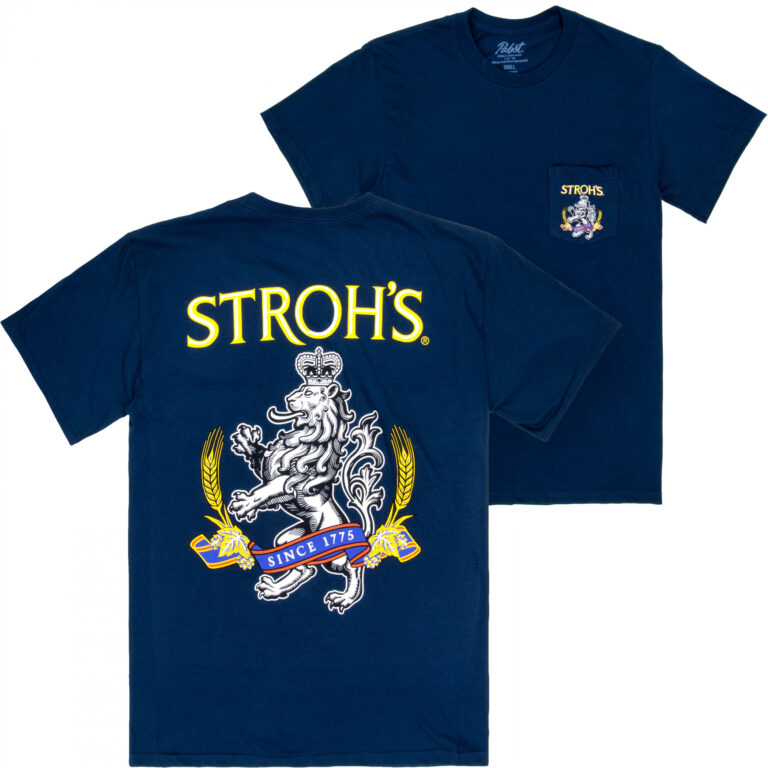 Stroh’s Since 1775 Navy Front and Back Print T-Shirt