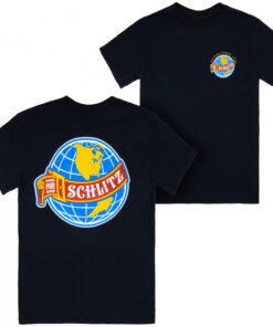Schlitz Bull Logo Black Front and Back Print T-Shirt