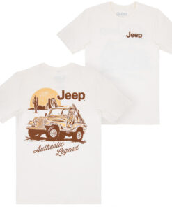 Jeep Authentic Legend with Dog Front and Back Print T-Shirt