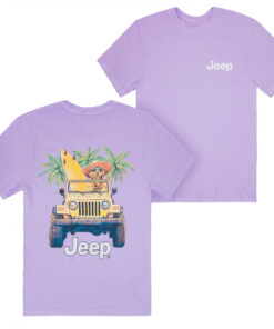 Jeep Golden Beach Front and Back Print T-Shirt