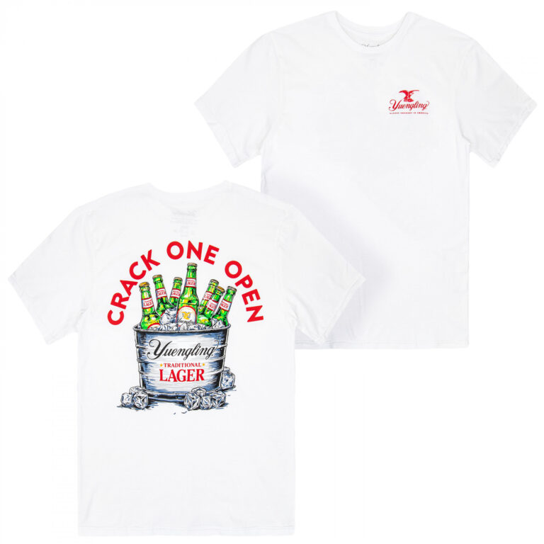 Yuengling Crack One Open Ice Bucket Front & Back Print T-Shirt