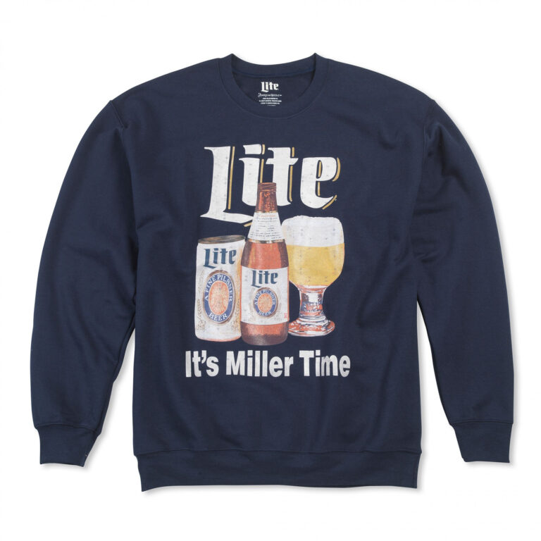 Miller Lite It’s Miller Time Friday Fleece Crewneck Long Sleeve Shirt