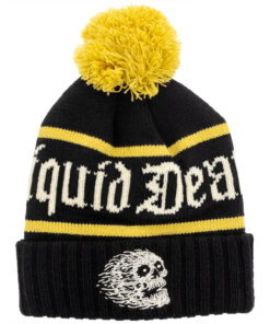 Liquid Death Pillow Line Cuffed Knit Beanie with Pom