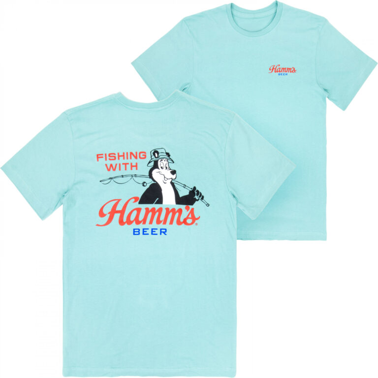 Hamm’s Beer – Fishing with Hamm’s Front and Back Print T-Shirt