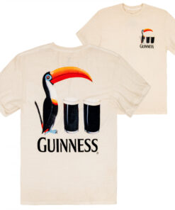 Guinness Toucan Two Pints Mineral Wash Front and Back Print T-Shirt