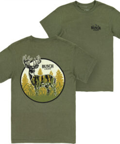 Busch Light Hunting Can Art Deer Frame Front and Back Print T-Shirt