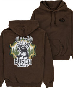 Busch Light Hunting Can Art Deer Overlook Front Back Print Hoodie