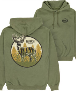 Busch Light Hunting Can Art Deer Frame Front Back Print Hoodie
