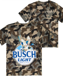 Busch Light Duck Hunting Woodland Camo T-Shirt