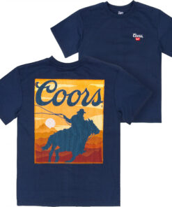Coors Western Sunset Embroidered Tapestry Front and Back T-Shirt