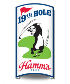 Hamm's Beer 19th Hole Curved Tin Sign