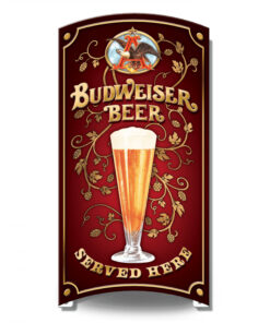 Budweiser Served Here Curved Tin Sign