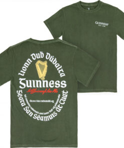 Guinness Irish Label Front Back Print Mineral Wash Premium T-Shirt