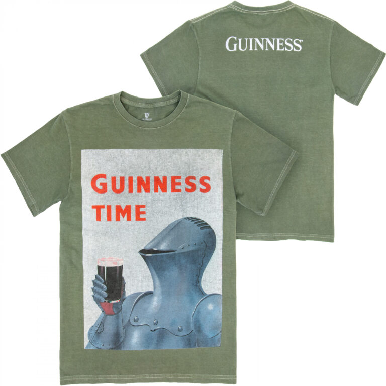 Guinness Time Medieval Knight Gilroy Front Back Print Mineral Wash Premium T-Shirt