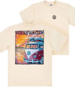 Volkswagen Sunset Embroidered Tapestry Front and Back T-Shirt