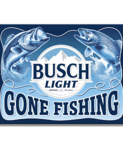 Busch Light Gone Fishing Tin Sign 10.75" x 8.25"