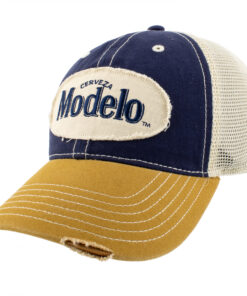 Modelo Distressed Patch Logo Snapback Hat with Mesh