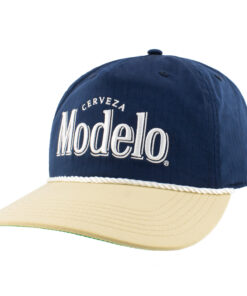 Modelo Embroidered Logo Tri Tone Snapback Hat with Rope