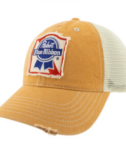 Pabst Blue Ribbon Patch Distressed Mesh Back Hat