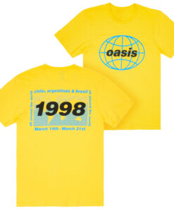 Oasis 1998 World Tour South America Front and Back Print T-Shirt