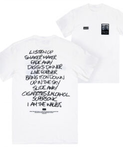 Oasis Definitely Maybe AAA Setlist Front and Back Print T-Shirt