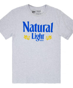 Natural Light Men's Grey Vintage Logo T-Shirt