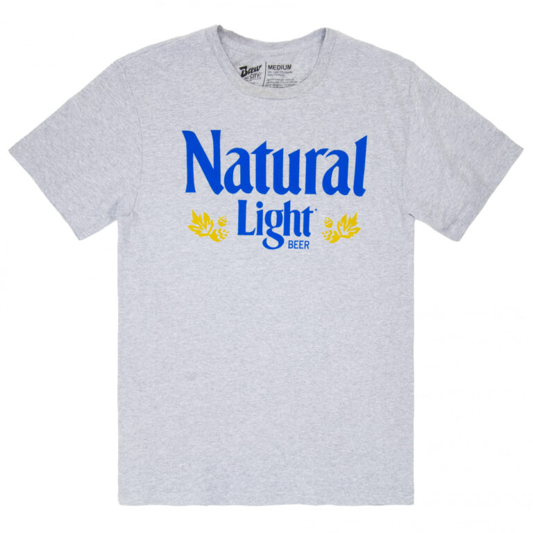Natural Light Men’s Grey Vintage Logo T-Shirt