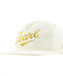 Pearl Cream Corduroy with Gold Logo 5-Panel Trucker Hat