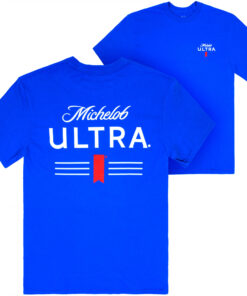 Michelob Ultra Classic Logo Blue Front and Back Print T-Shirt