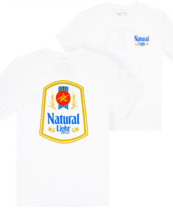 Natural Light Label White Front and Back Print T-Shirt