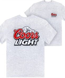 Coors Light Mountain Logo Grey Front and Back Print T-Shirt